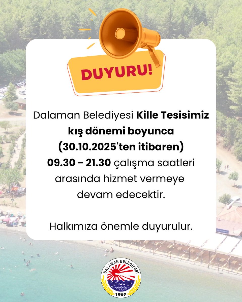 Dalaman Belediyesi Kille Tesisleri Kış Çalışma Saatleri Açıklandı