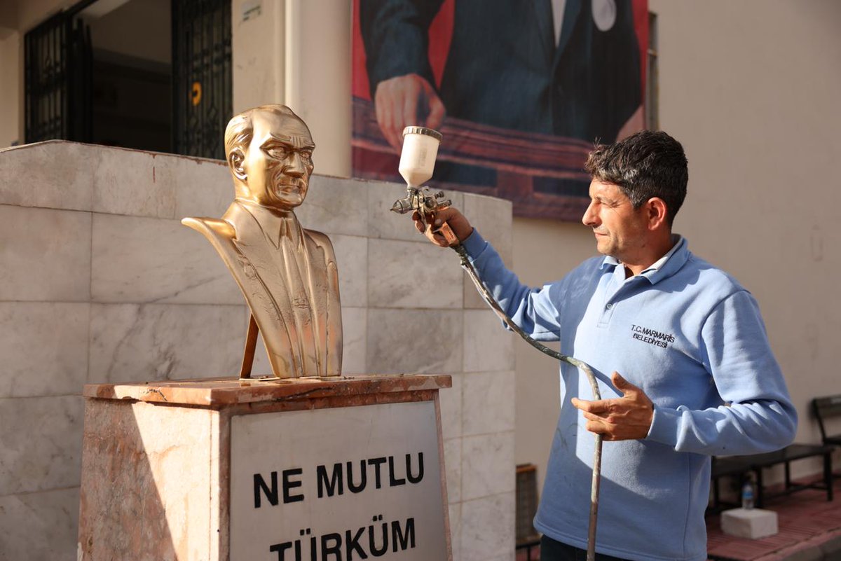 Marmaris'te Atatürk Anıtları Bakımdan Geçirildi