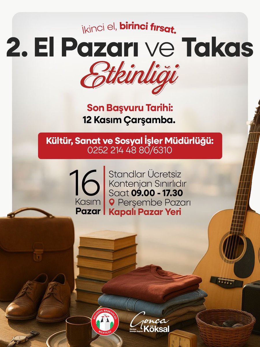 Menteşe'de İkinci El Eşya Pazarı ve Takas Etkinliği Düzenleniyor