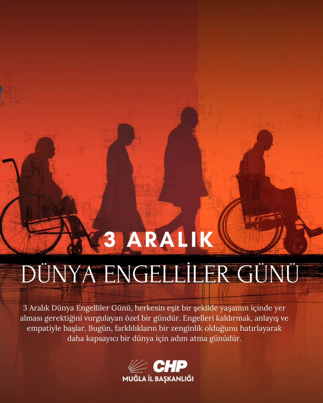CHP Muğla'dan 3 Aralık Dünya Engelliler Günü Açıklaması: Eşit Katılım Vurgusu