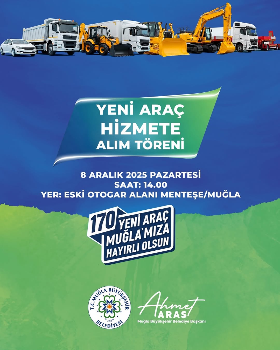 Muğla Büyükşehir Belediyesi 170 Yeni Hizmet Aracını Filoza Kattı