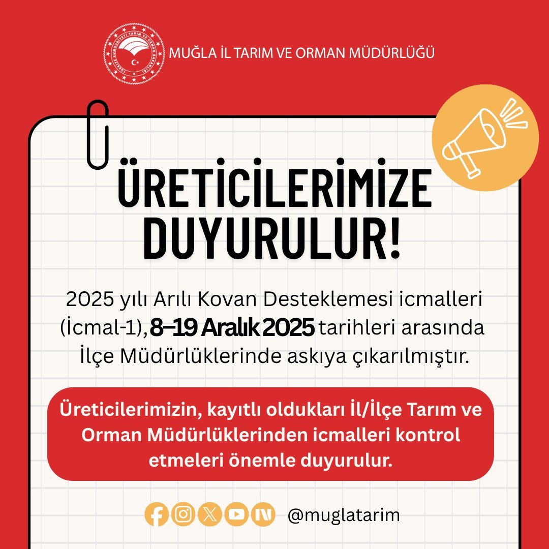 Muğla'da Arılı Kovan Destekleme Ödemeleri İçin Askı Listeleri Açıklandı