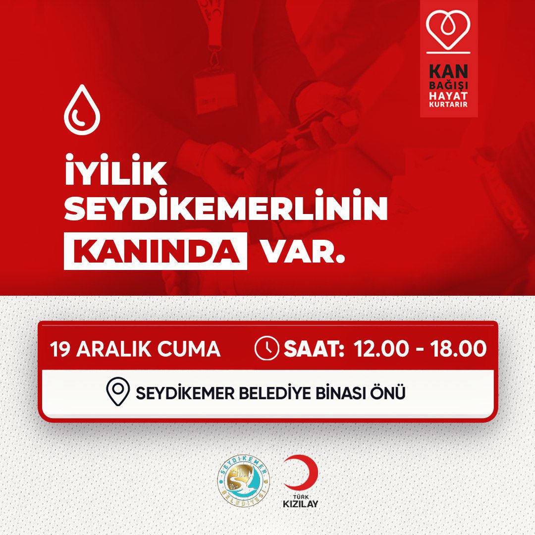 Seydikemer'de Hayat Kurtaran Kan Bağışı Kampanyası Düzenleniyor