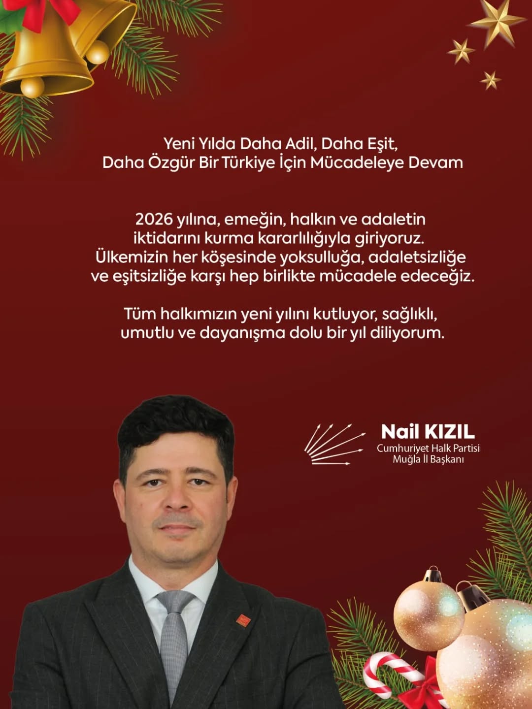 CHP Muğla İl Başkanı Nail Kızıl'dan Yılbaşı Mesajı: