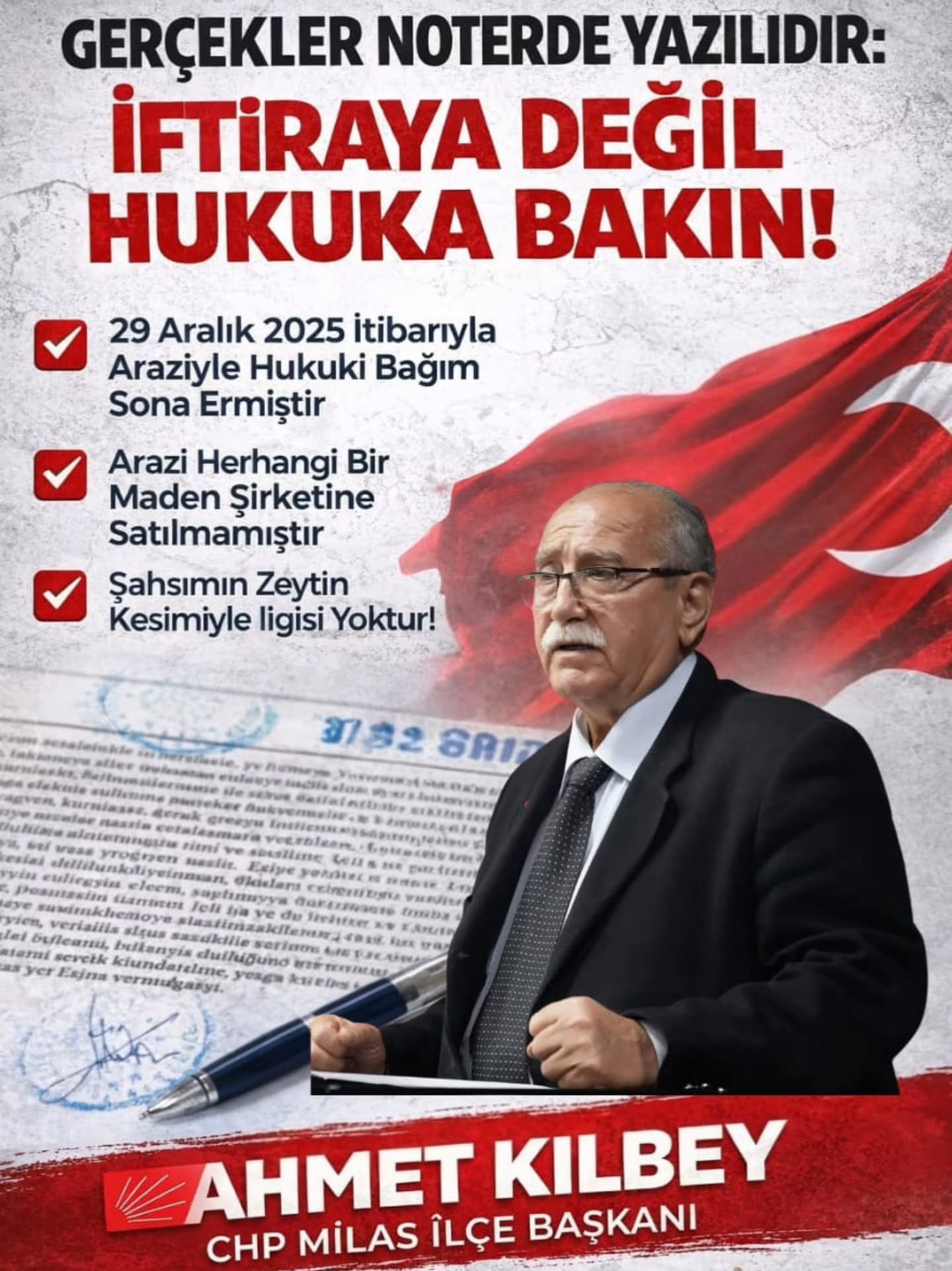 CHP'li İl Başkanı Zeytin Ağacı Kesimi İddialarına Yanıt Verdi: Gerçekler Noterde Yazılı