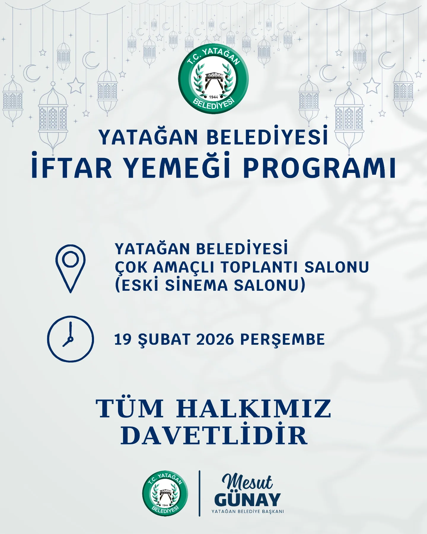 Yatağan'da Ramazan İftar Buluşması: Tüm Hemşehriler Davetli