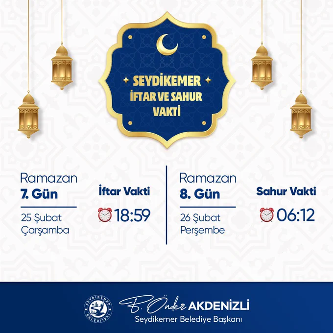 Seydikemer'de Ramazan Vakitleri Açıklandı