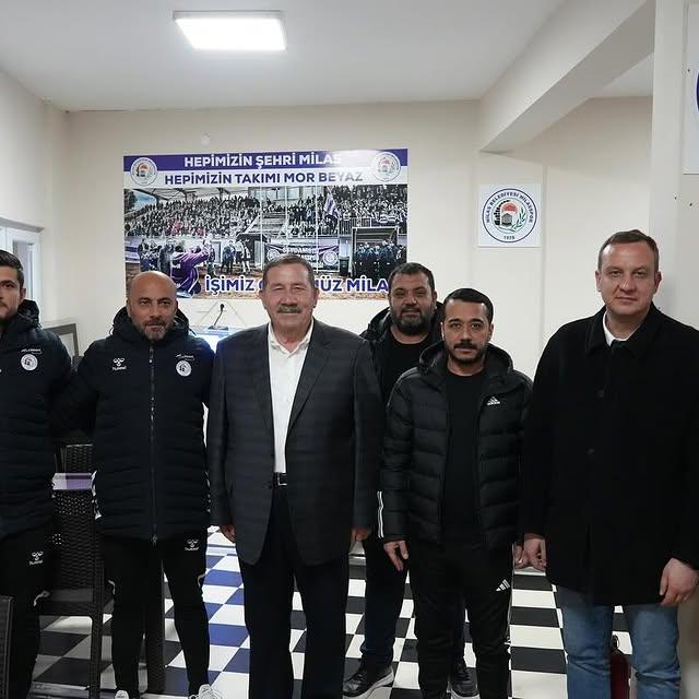 Milas Belediyesi'nden Milasspor'un Teknik Heyetine Moral Ziyareti