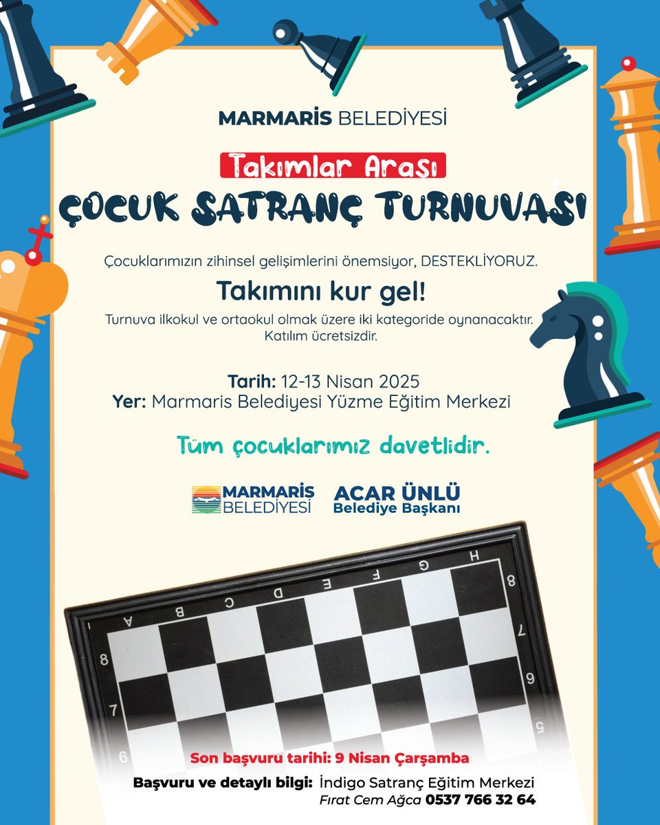 Marmaris'te Çocuk Satranç Turnuvası Düzenleniyor