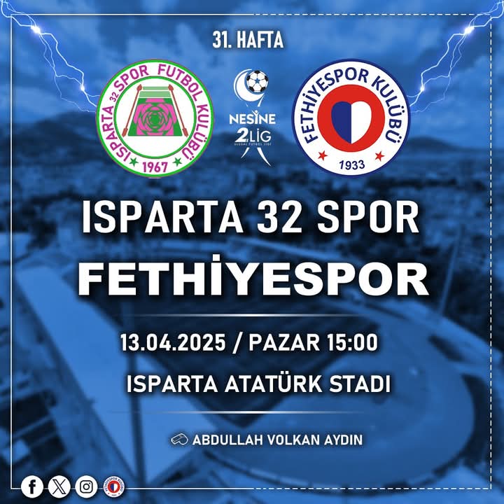 Fethiye Spor, Deplasmanda E Koleji Isparta 32 Spor ile Karşılaşacak