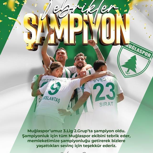 Muğlaspor, 3. Lig'de Şampiyon Oldu