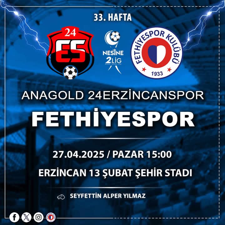 Fethiye Spor Deplasmanda Erzincanspor ile Karşılaşacak