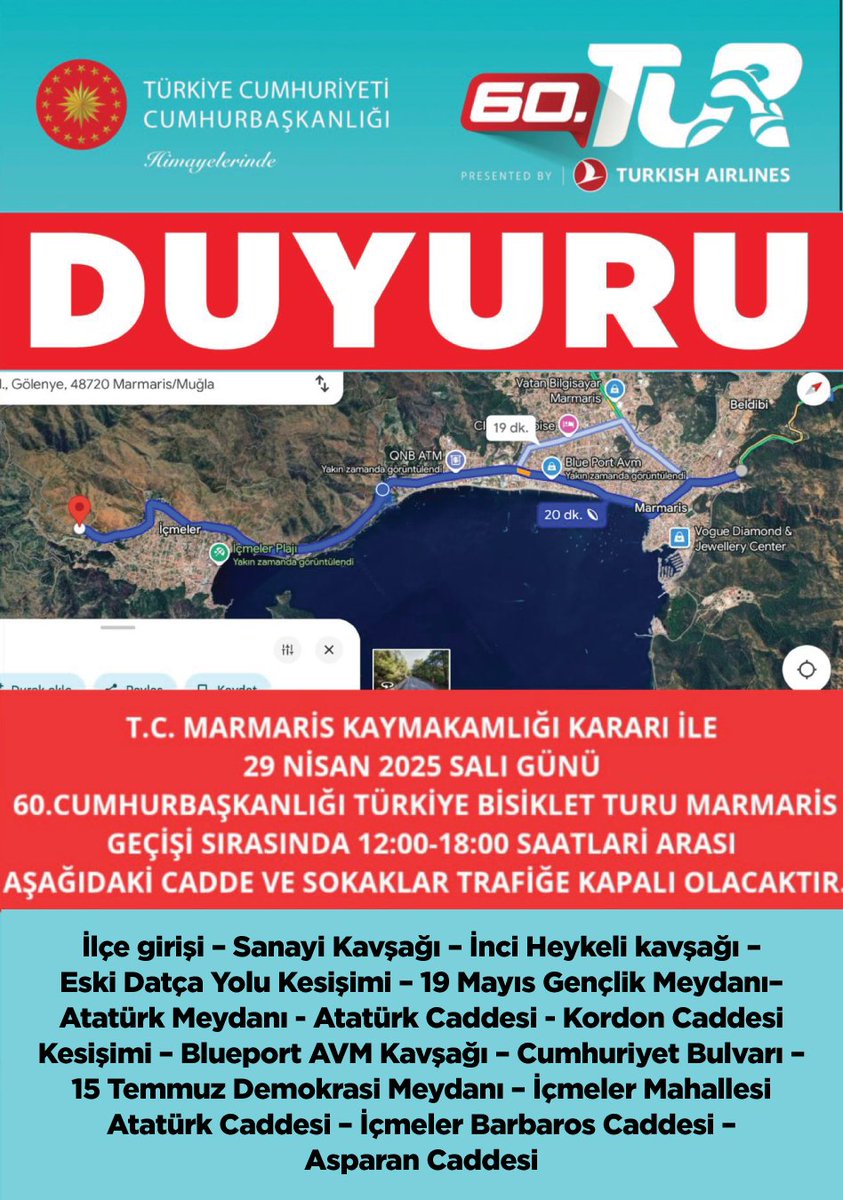 Marmaris'te Bisiklet Turu Etkisiyle Trafik Düzenlemesi