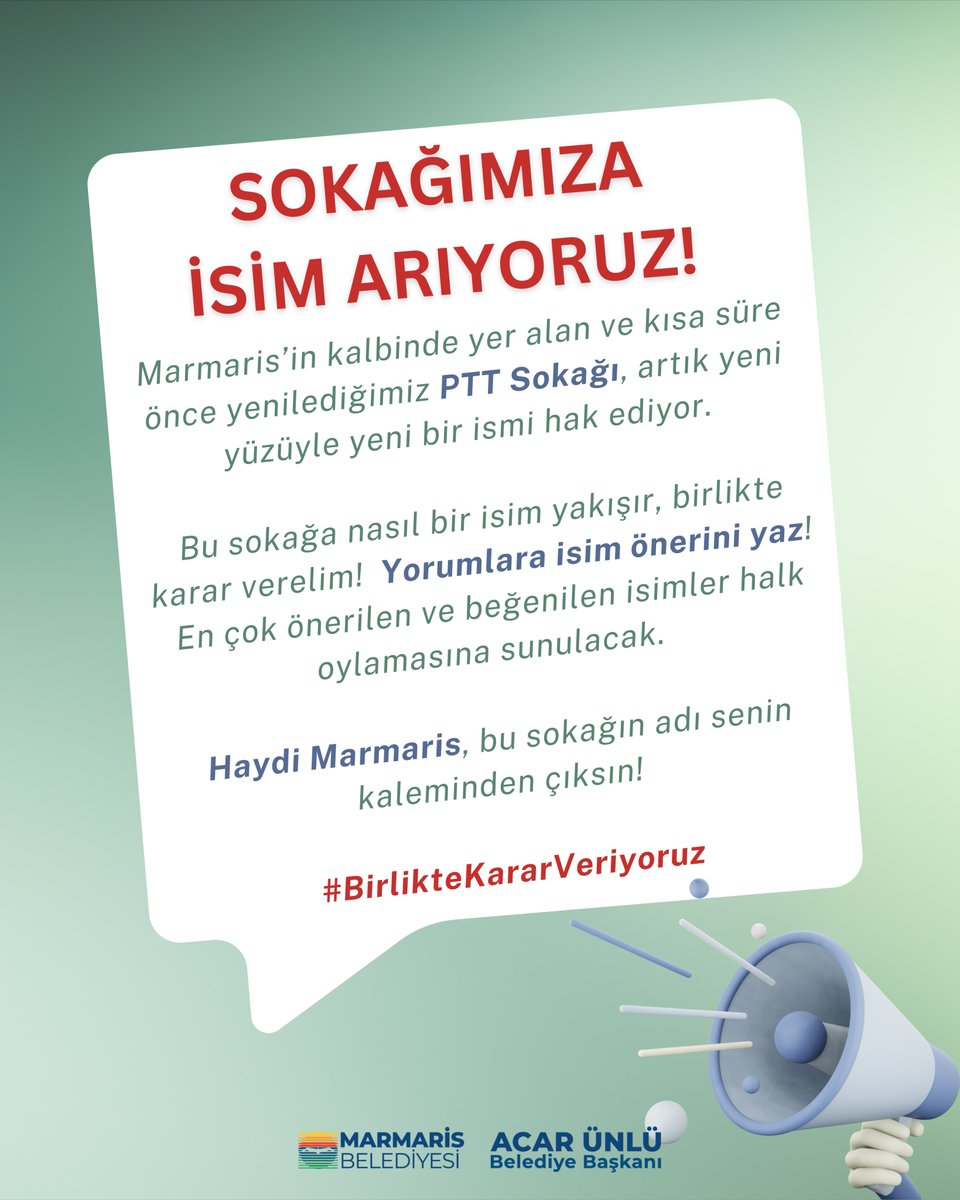 Marmaris Belediyesi'nden PTT Sokağı'na Yeni İsim Arayışı