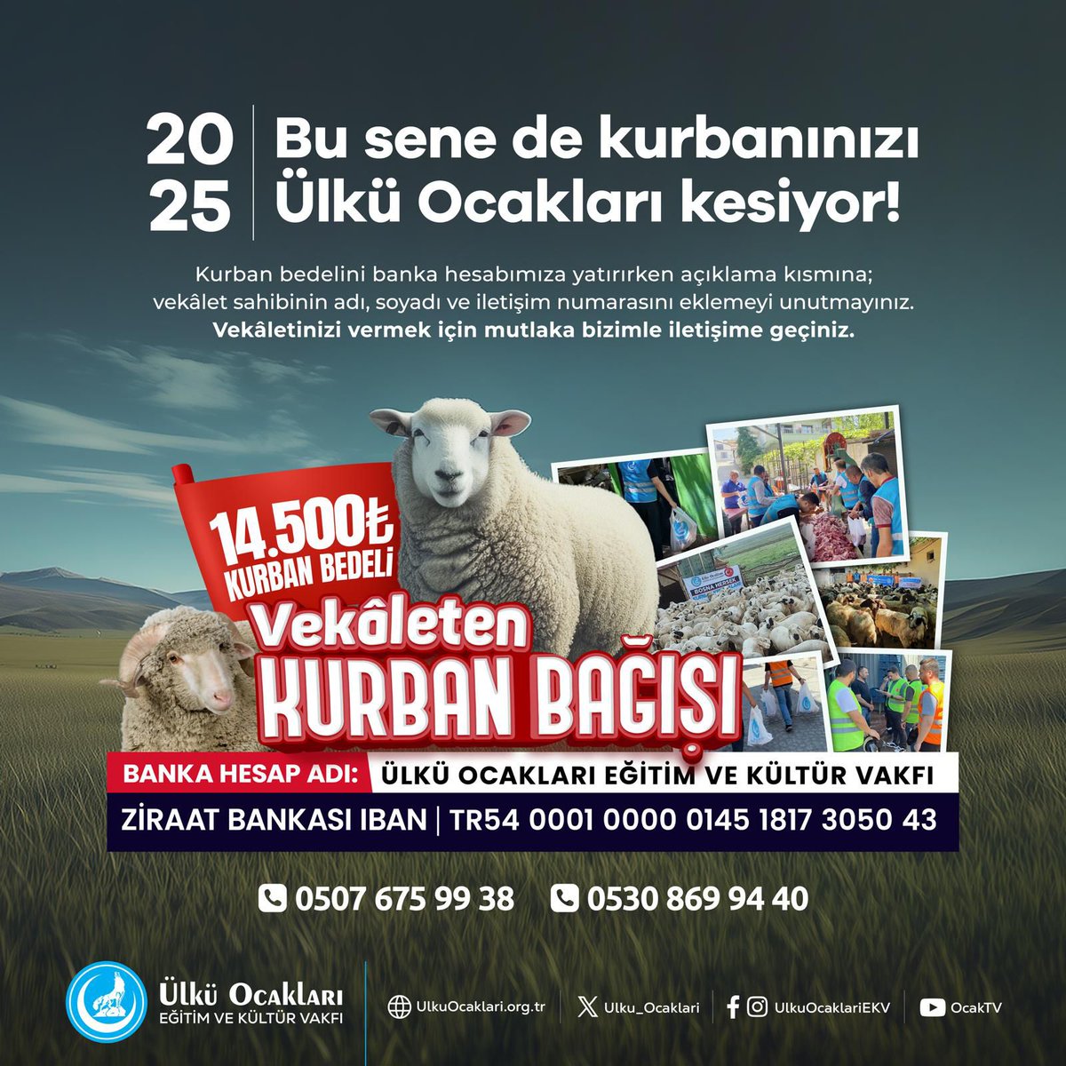 Ülkü Ocakları, Kurban Bağışlarını Şehit Ailelerine ve İhtiyaç Sahiplerine Ulaştıracak