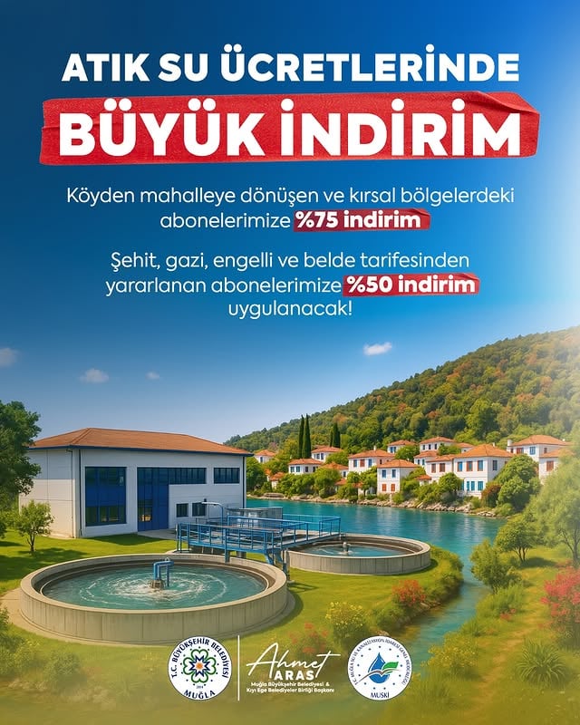 Muğla Büyükşehir Belediyesi Atık Su Ücretlerinde İndirime Gitti