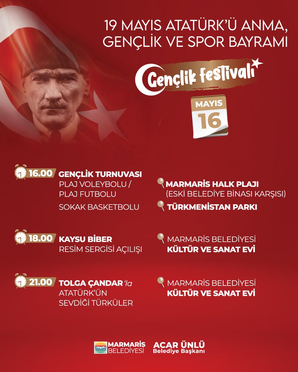 Marmaris'te Gençlik Festivali Coşkuyla Başladı