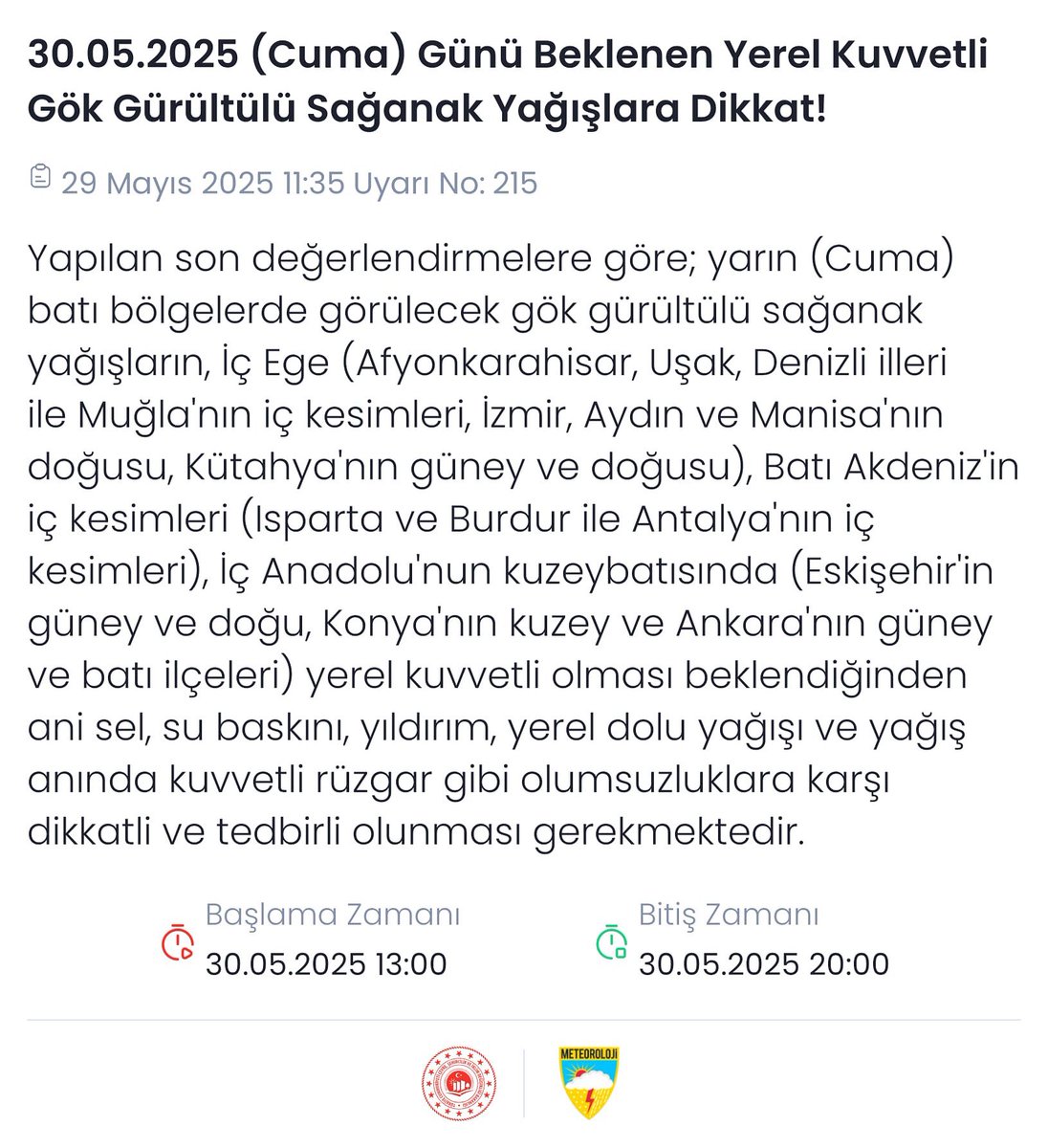 Muğla'da Yarın Gök Gürültülü Sağanak Yağış Bekleniyor