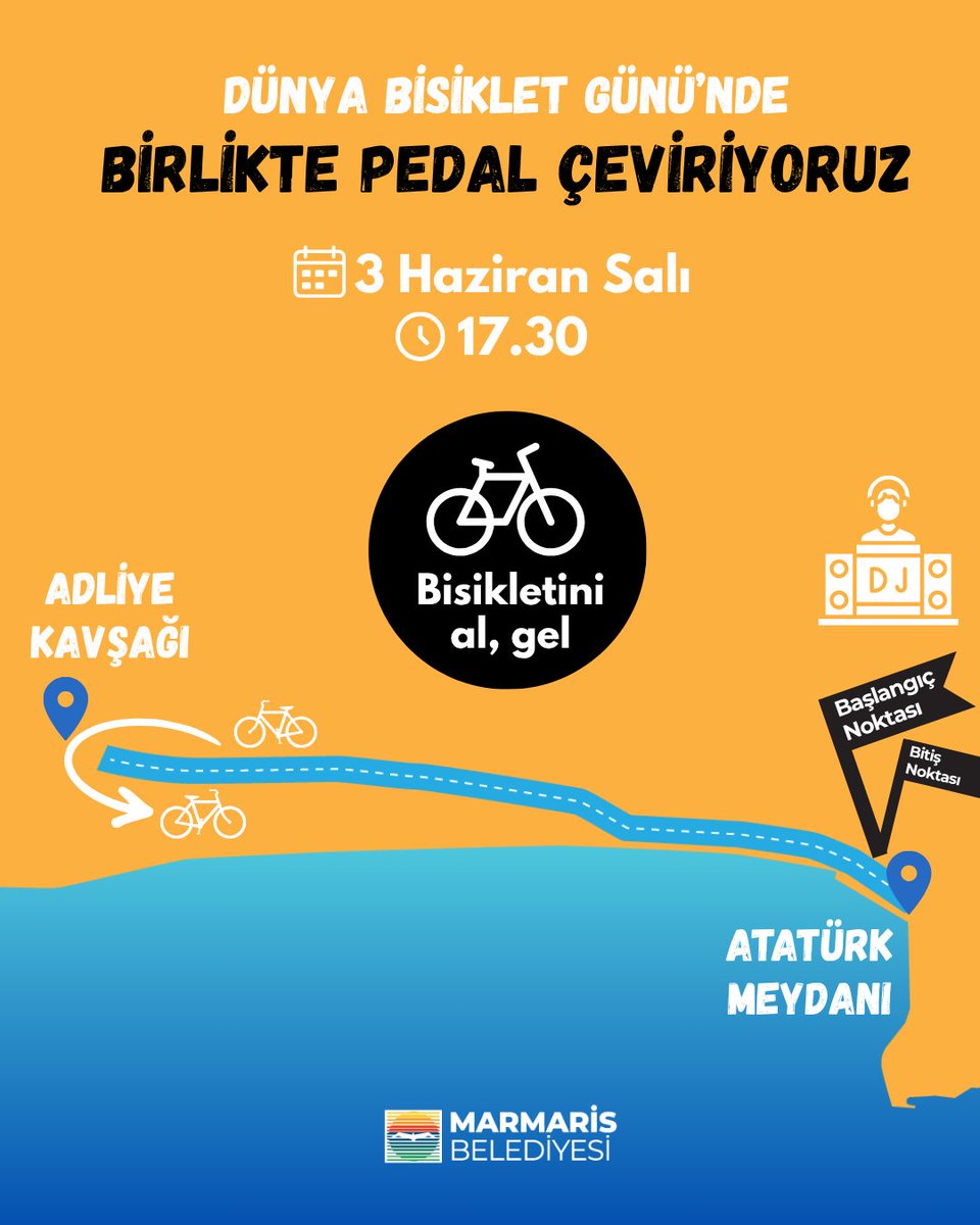 Marmaris'te Dünya Bisiklet Günü Coşkusu: Birlikte Pedal Çevirme Etkinliği