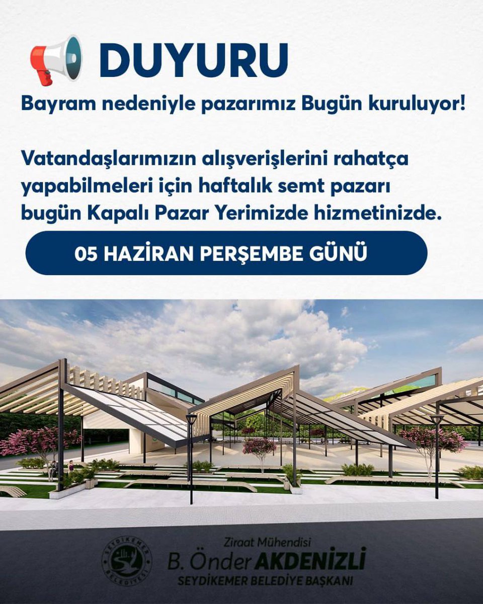 Seydikemer'de Bayram Alışverişi İçin Semt Pazarı Bugün Açılıyor