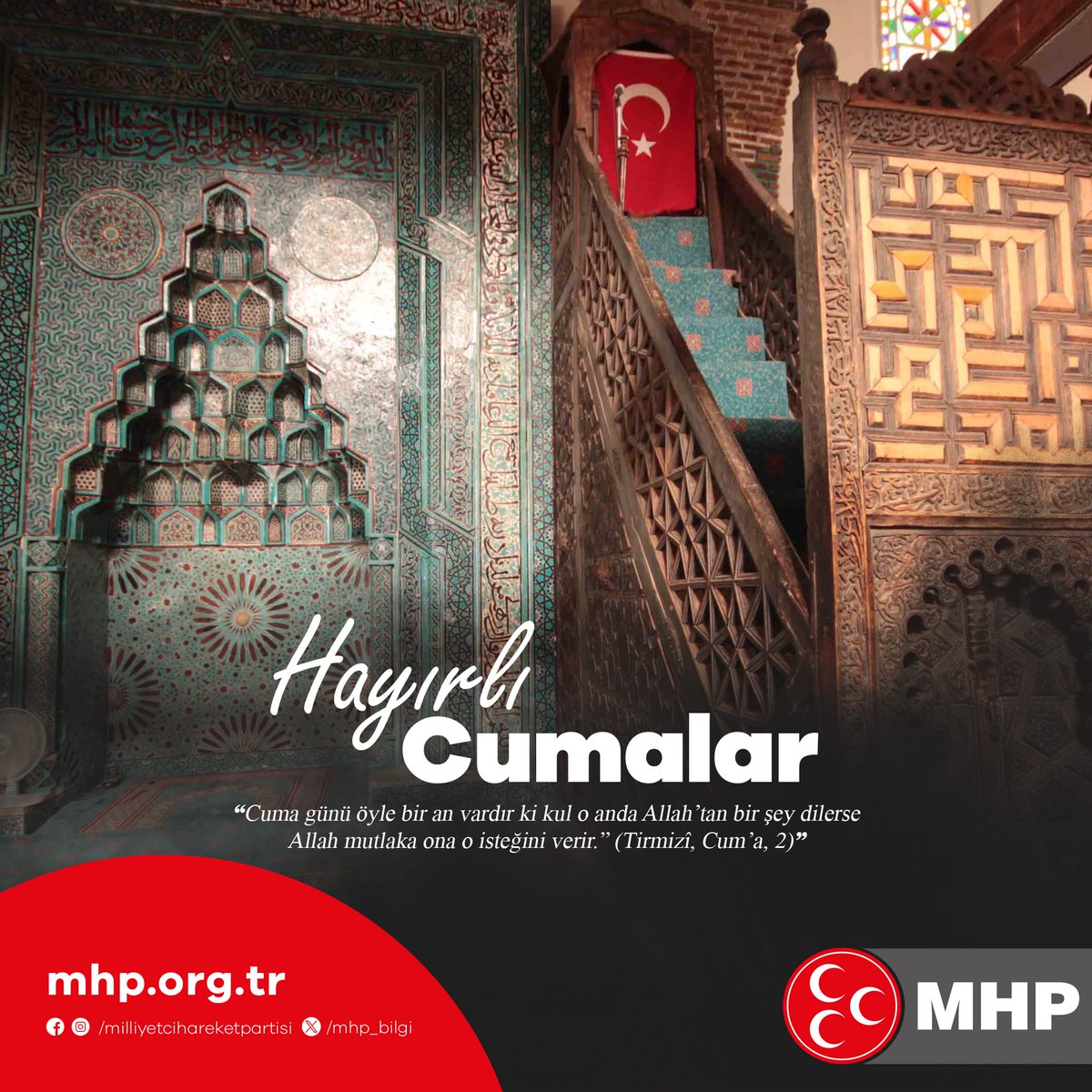 MHP Muğla İl Başkanlığı'ndan Hayırlı Cumalar Mesajı
