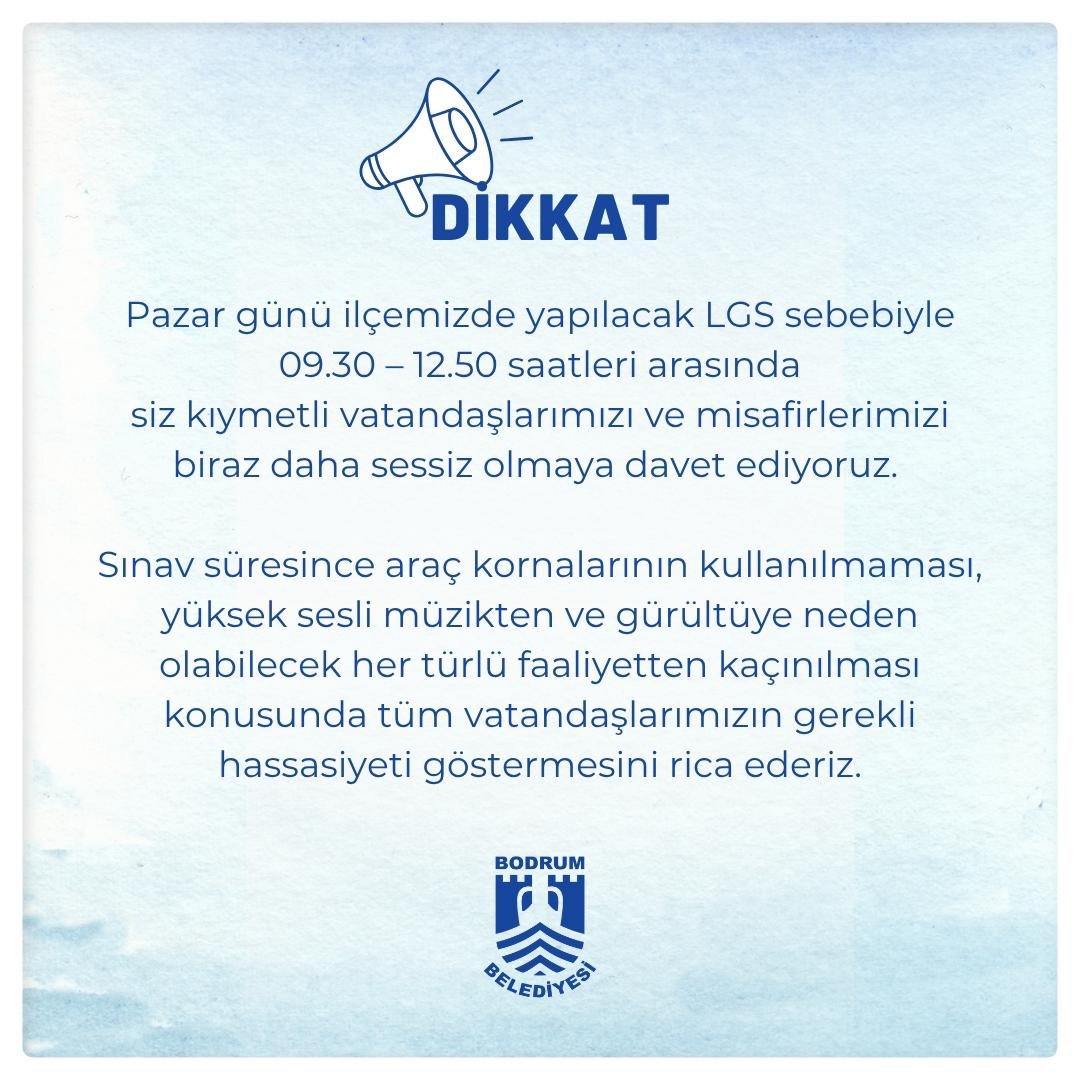 Bodrum Belediyesi LGS Sınavı İçin Öğrencilere Başarı Diledi