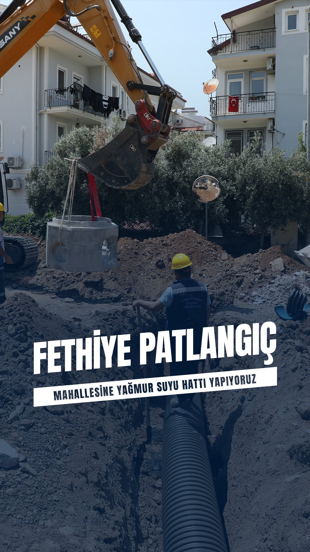 Muğla Büyükşehir Belediyesi Fethiye Patlangıç Mahallesi Yağmur Suyu Sorununa Çözüm Buldu