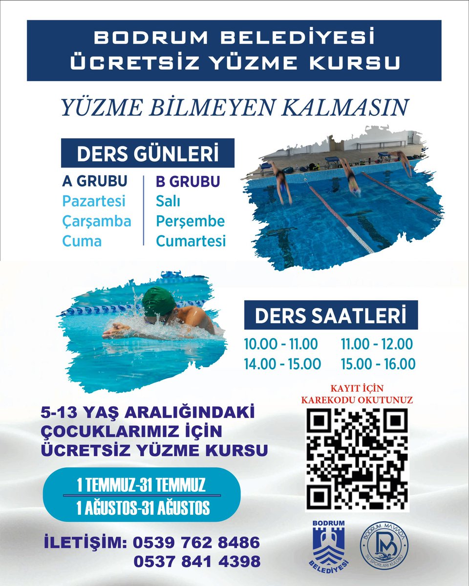 Bodrum Belediyesi'nden Ücretsiz Yüzme Kursu İmkanı