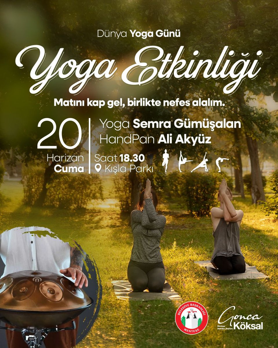 Menteşe Belediyesi'nden Dünya Yoga Günü Etkinliği: Kışla Parkı'nda Bedeni ve Ruhunuzu Dinlendirin