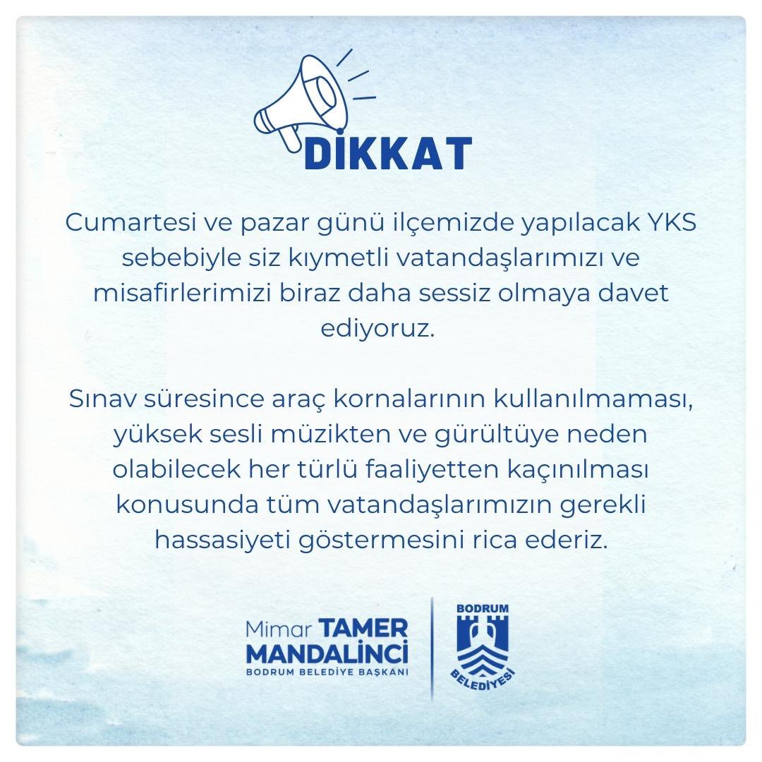 Bodrum Belediyesi YKS Sınavında Öğrencilere Başarı Diledi