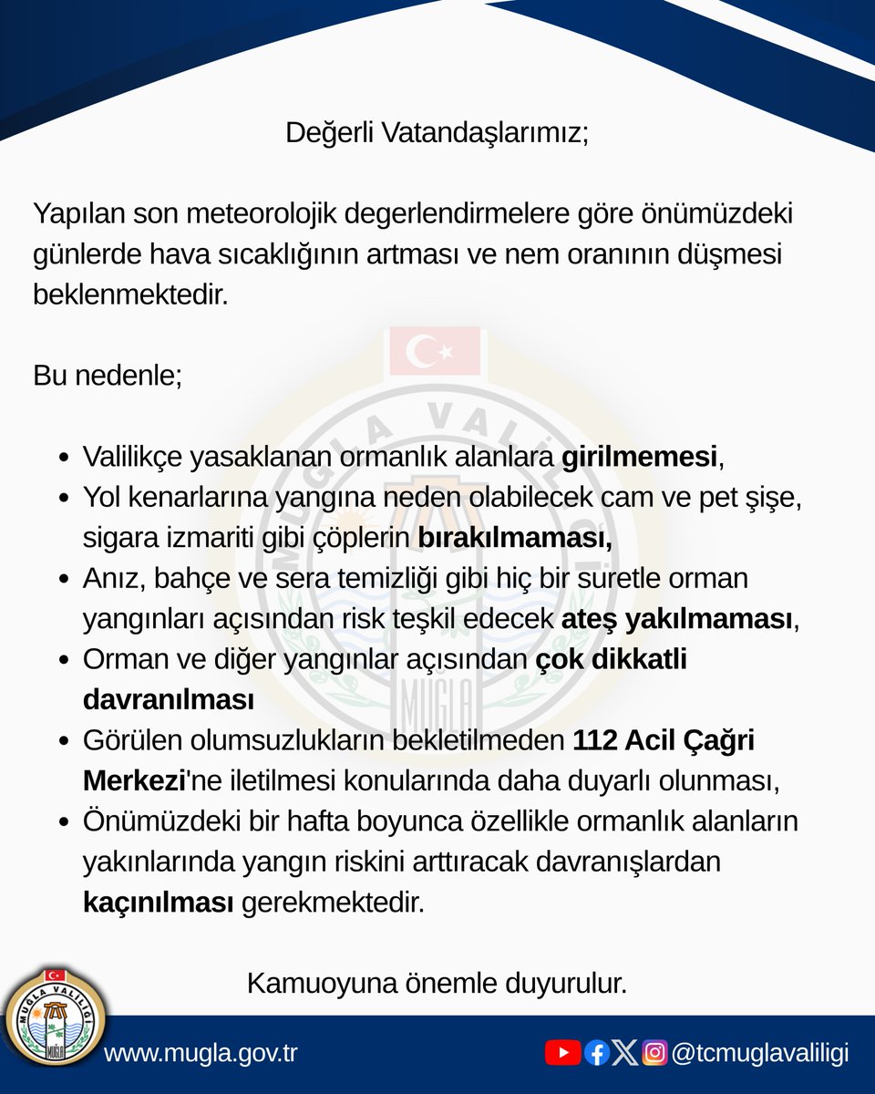 Muğla'da Orman Yangınına Karşı Önlem: Valilik Yasak Koydu