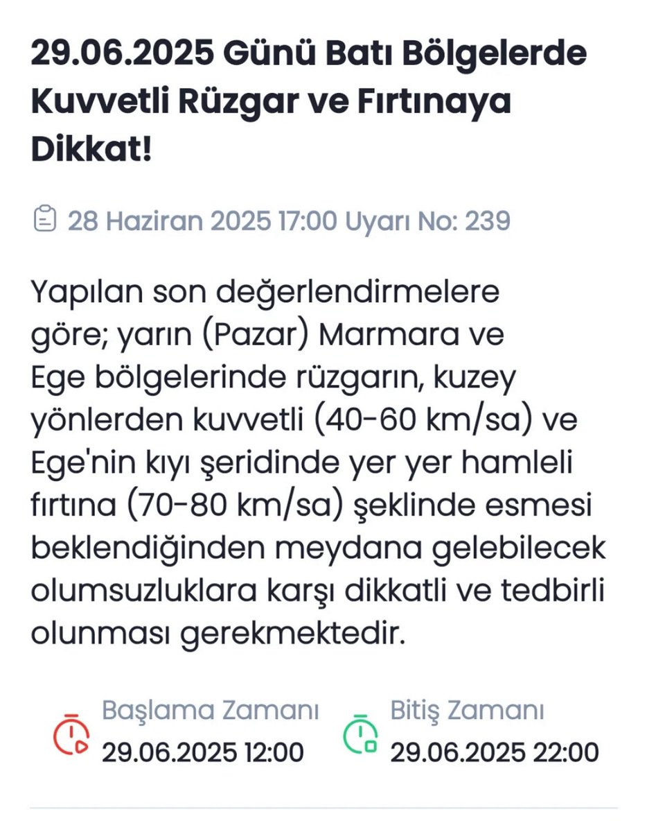 Muğla'da Yarın Fırtına Uyarısı