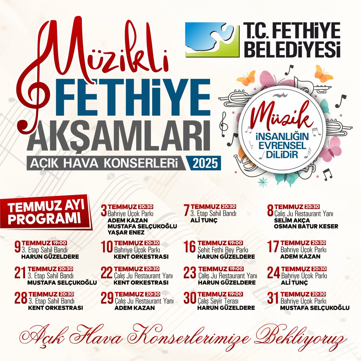 Fethiye'de Müzik Dolu Yaz Akşamları Başlıyor