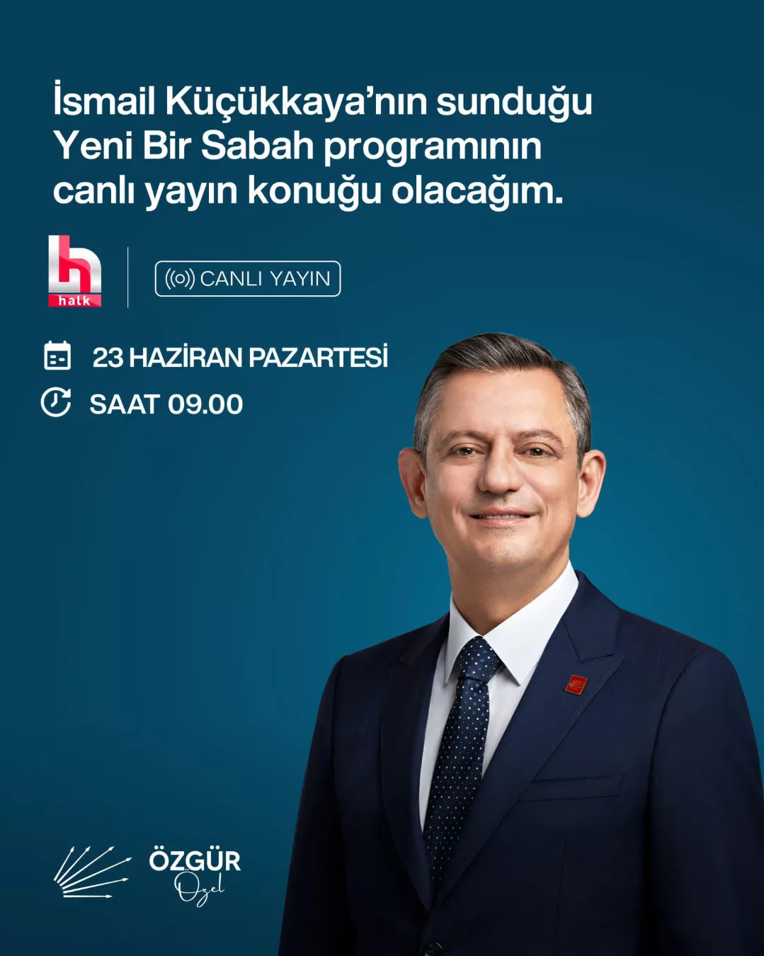 CHP Genel Başkanı Özgür Özel Yarın Halk TV'de Canlı Yayında