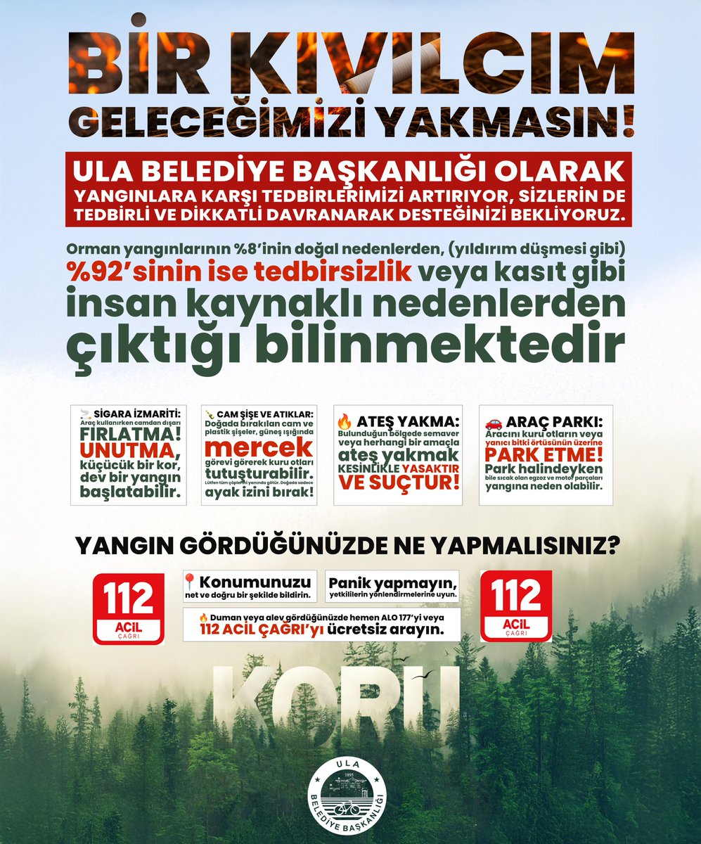 Ula Belediyesi Yangınlara Karşı Önlem Alıyor: İnsan Kaynaklı Yangınlara Dikkat!