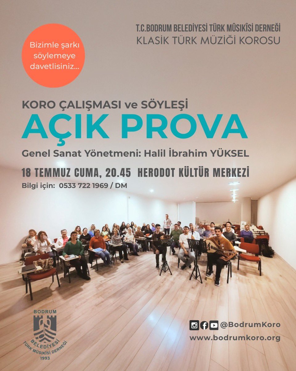 Bodrum Belediyesi Klasik Türk Müziği Korosu 30 Yıllık Musiki Yolculuğuna Davet Ediyor
