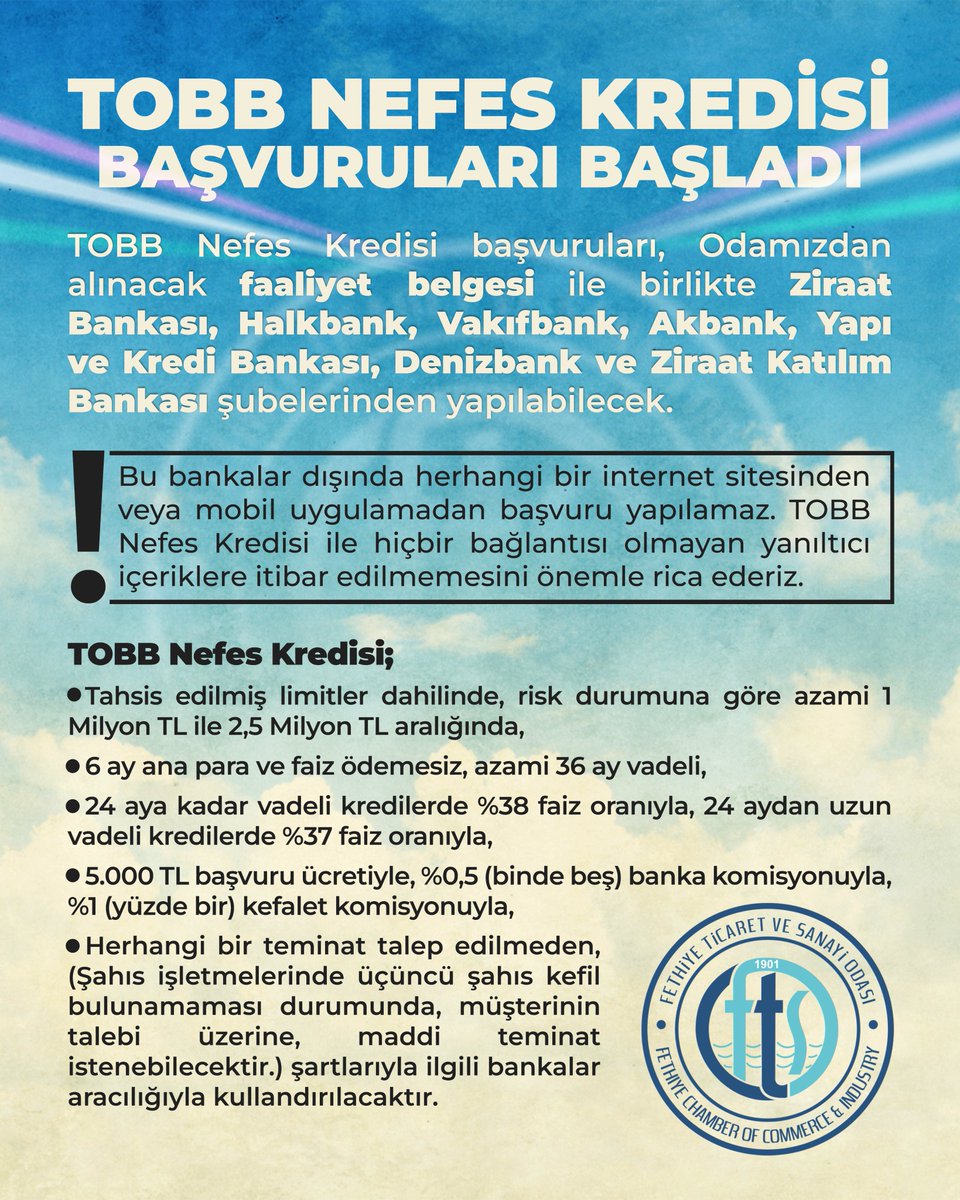 TOBB Nefes Kredisi Başvuruları Yeniden Başladı