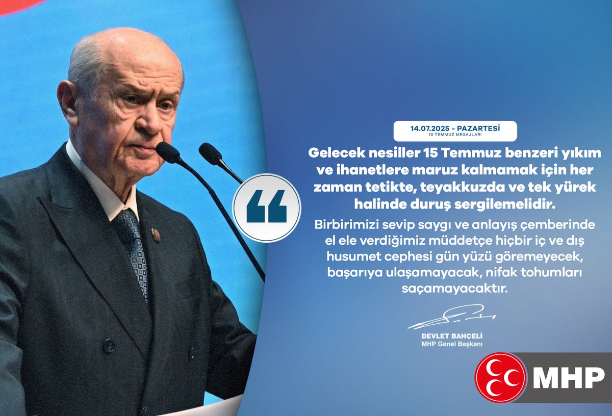 MHP Muğla İl Başkanlığı'ndan 15 Temmuz Uyarısı: Gelecek Nesillerin Tetikte Olması Vurgusu