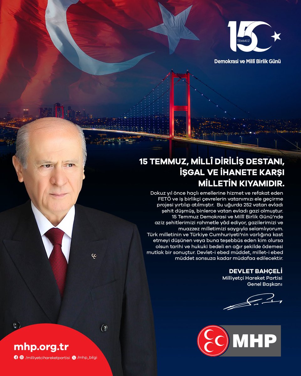 MHP Muğla İl Başkanlığı'ndan 15 Temmuz Anması
