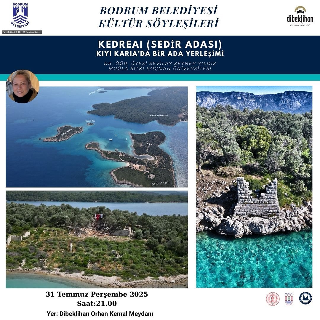 Bodrum Belediyesi'nden Kültür Söyleşisi: Kedreai Sedir Adası'nın Tarihi Keşfi