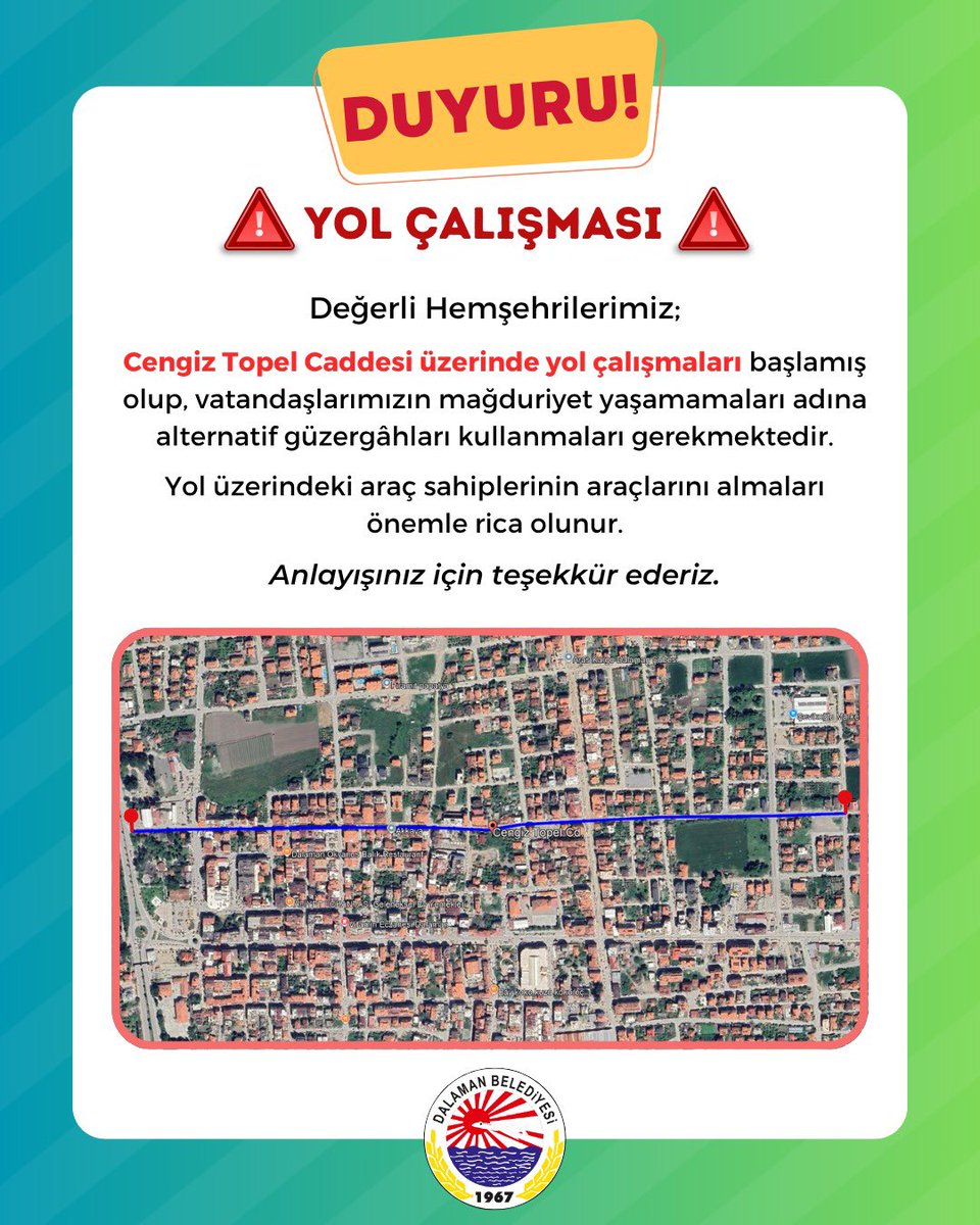 Dalaman'da Cengiz Topel Caddesi'nde Yol Çalışmaları Başladı