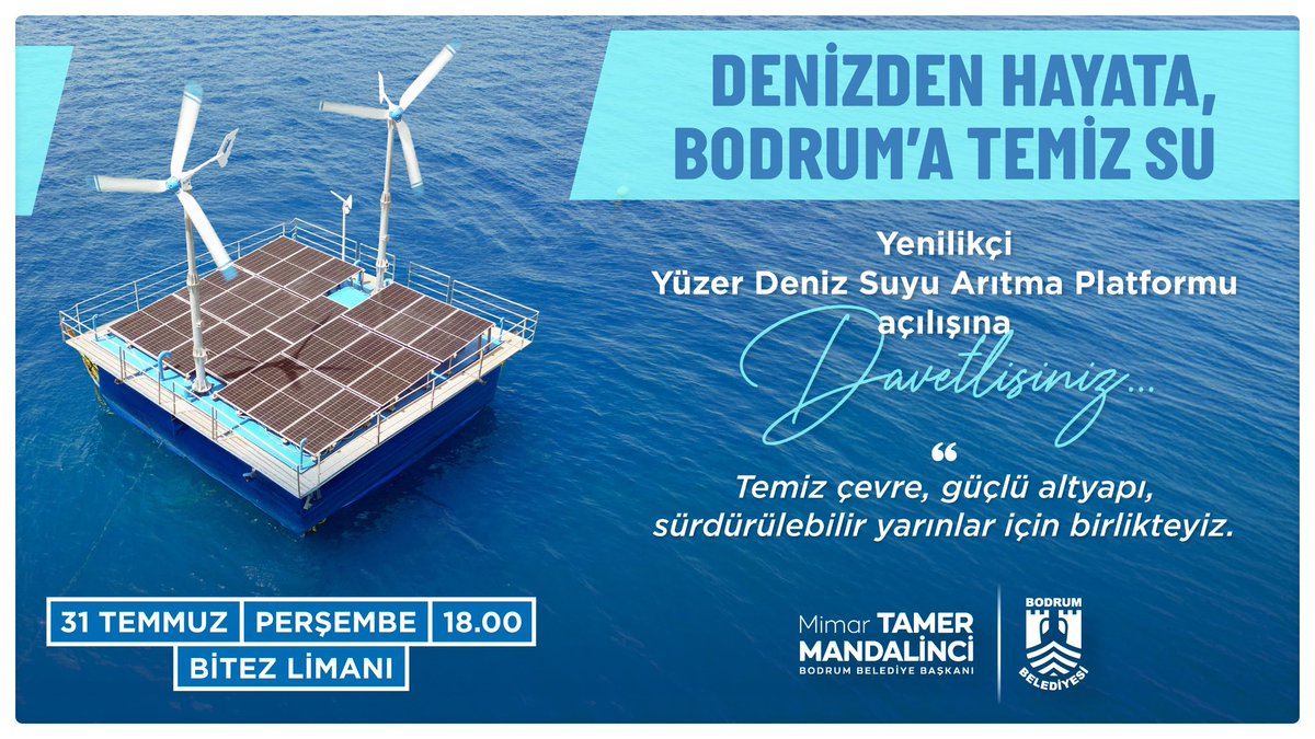 Bodrum'da Yüzer Deniz Suyu Arıtma Platformu Devreye Alındı