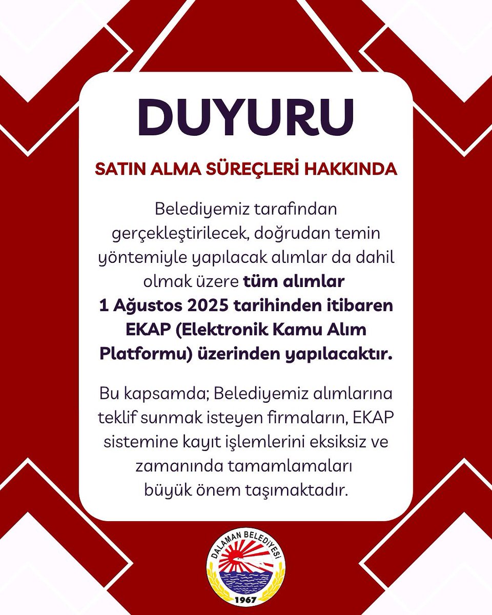Dalaman Belediyesi Satın Alma Süreçleri Hakkında Bilgilendirme