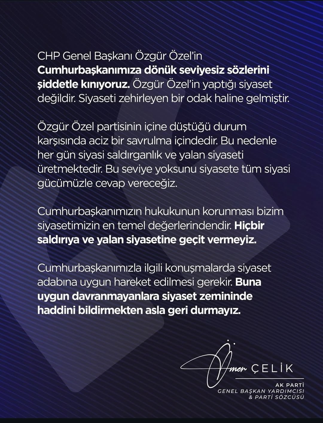 Özgür Özel'in Cumhurbaşkanı Sözleri Tepki Topladı