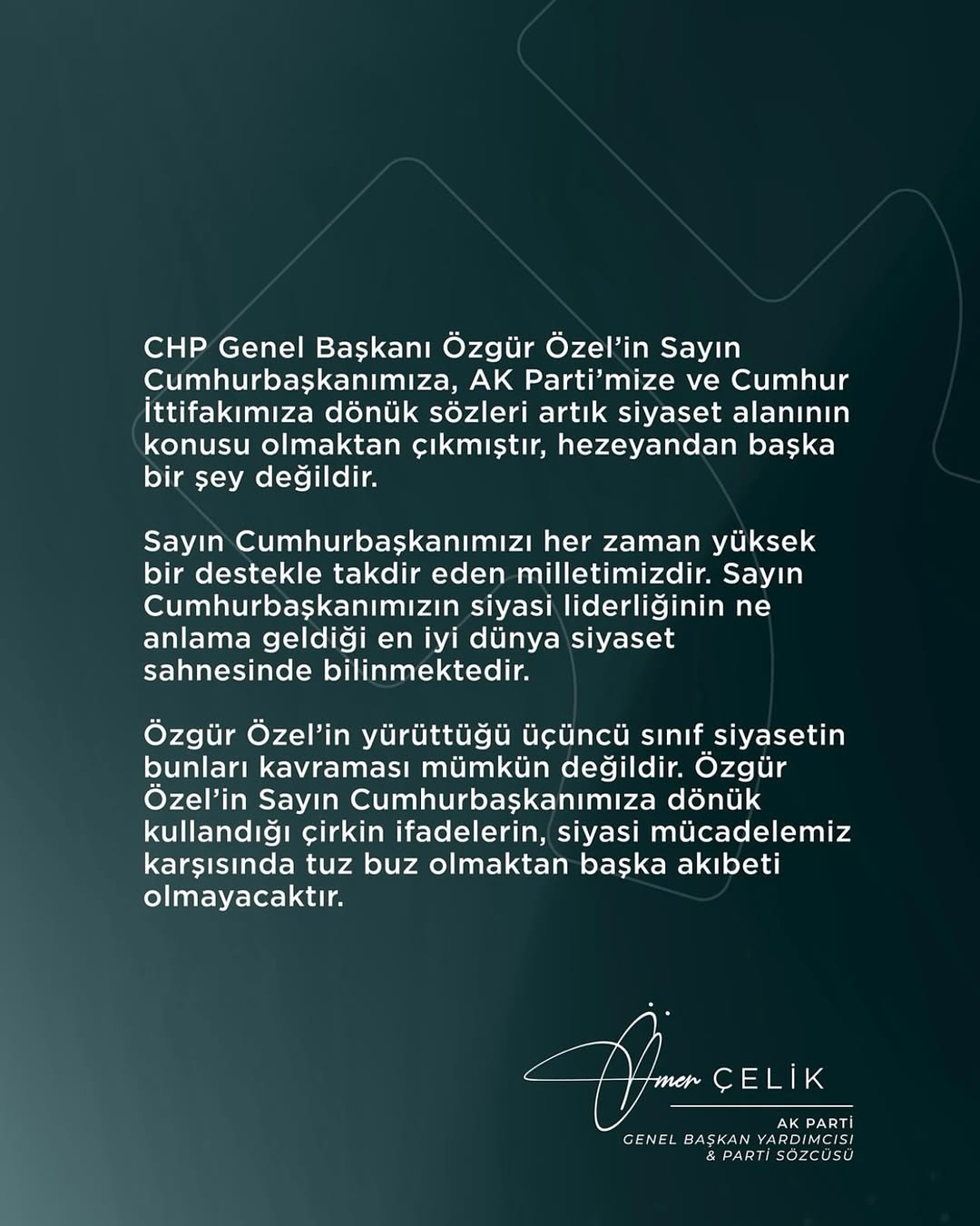 Özgür Özel'in Sözleri Tepki Çekti: AK Parti Sözcüsü Açıklama Yaptı