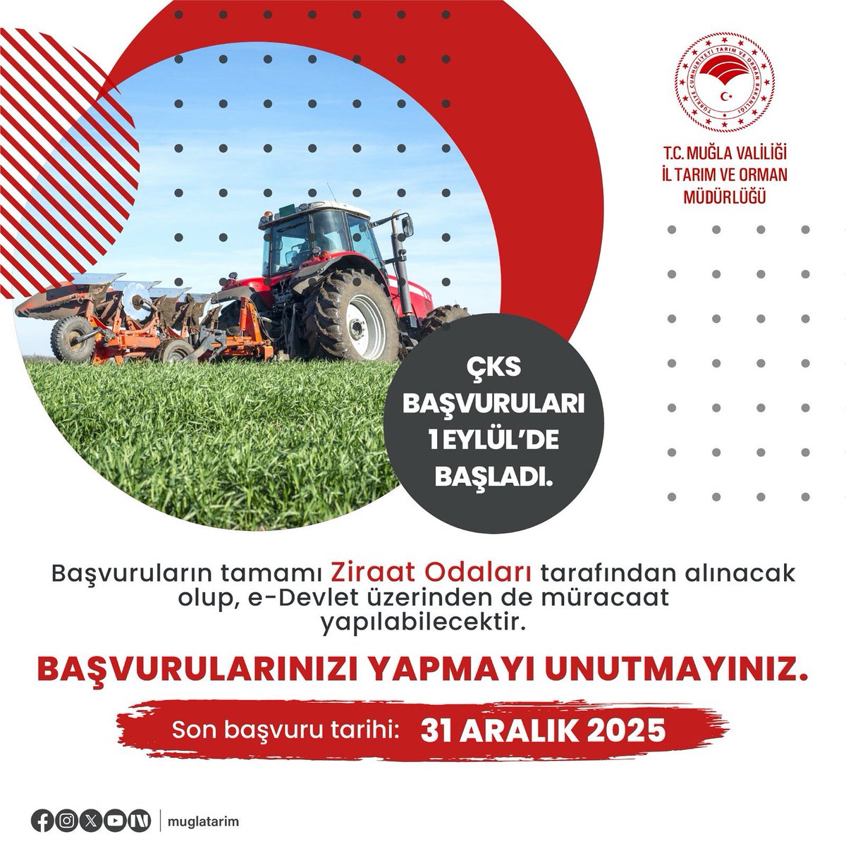 Çiftçilere Müjde: ÇKS Başvuruları Başladı, Son Tarih 31 Aralık 2025