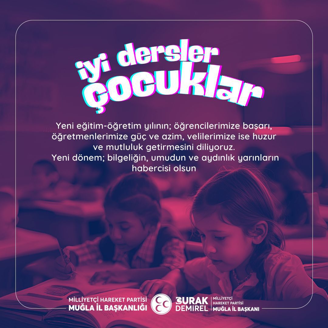 MHP Muğla İl Başkanlığı'ndan Yeni Eğitim Öğretim Yılı Mesajı