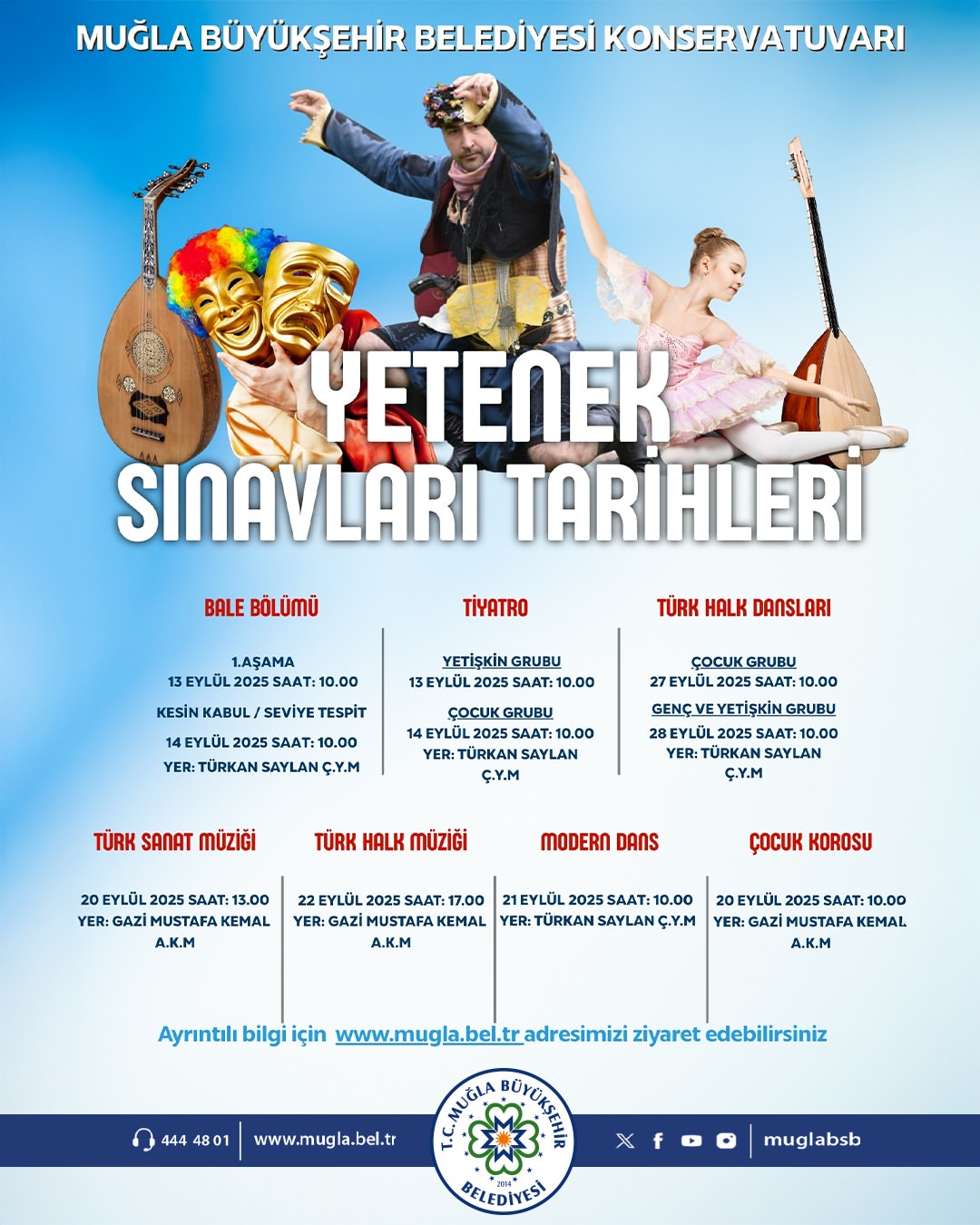 Muğla Büyükşehir Belediyesi Konservatuvarı Yetenek Sınavları Başlıyor