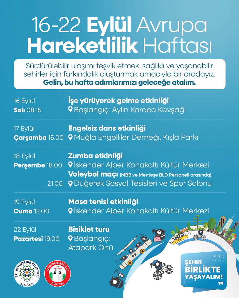 Menteşe Belediyesi Avrupa Hareketlilik Haftası’na Katılıyor