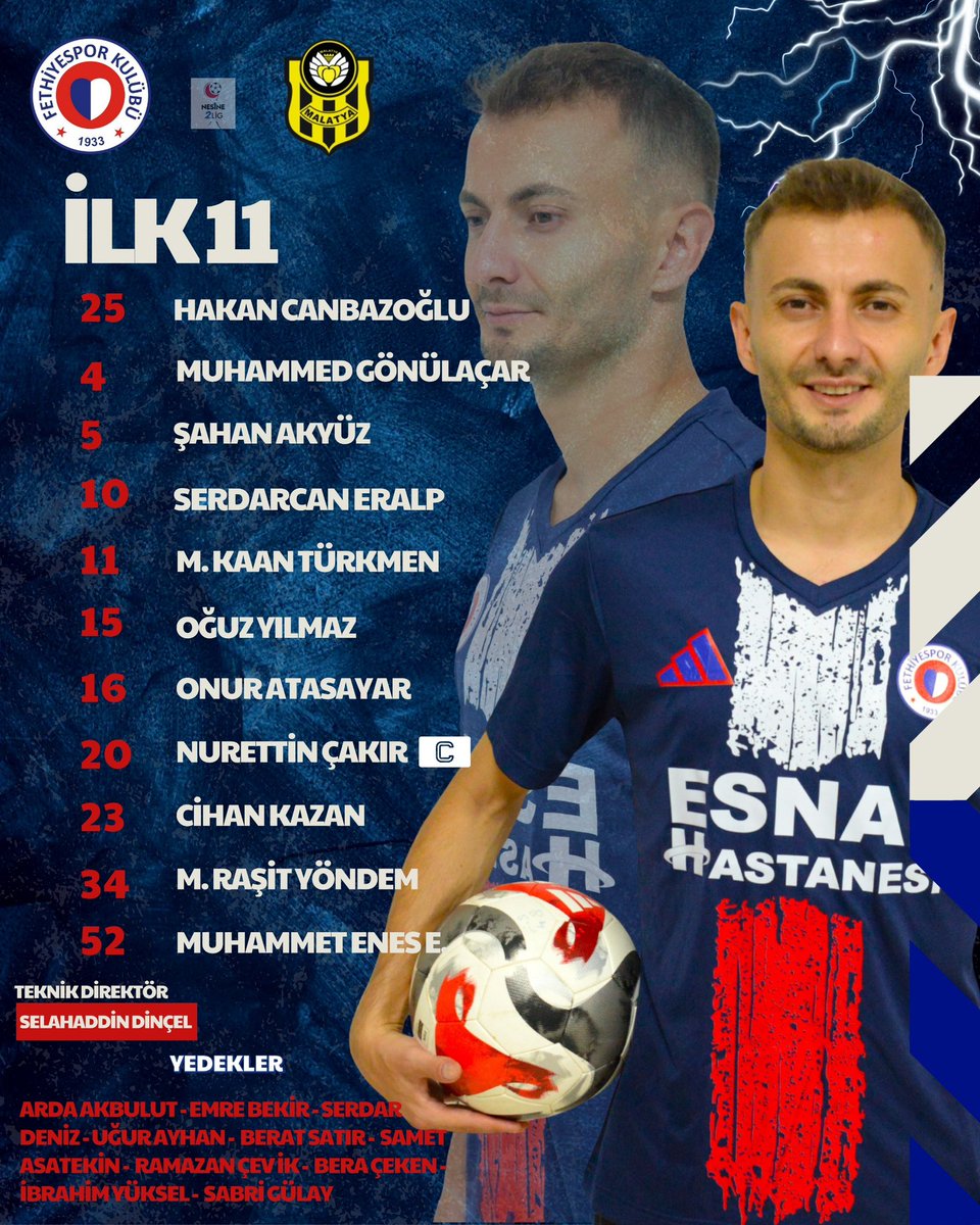 Fethiyespor'un Yeni Malatyaspor Maçındaki İlk 11'i Açıklandı